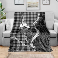 Black Hawaii Palaka Cowboy Turtle Blanket Hawaiian Paniolo Puakenikeni Maile Lei DT05 - Polynesian Pride