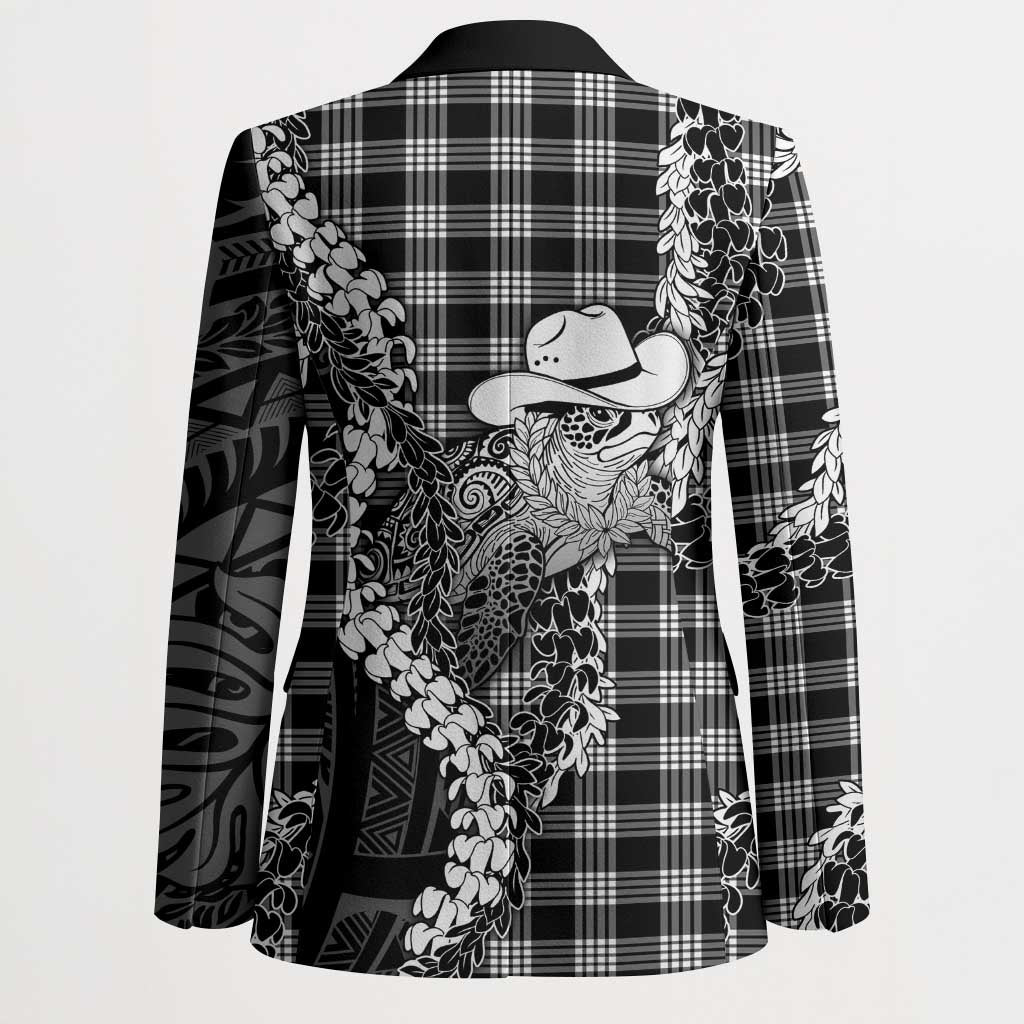 Black Hawaii Palaka Cowboy Turtle Blazer Hawaiian Paniolo Puakenikeni Maile Lei