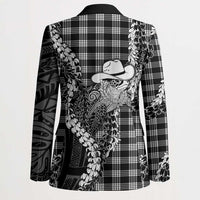 Black Hawaii Palaka Cowboy Turtle Blazer Hawaiian Paniolo Puakenikeni Maile Lei