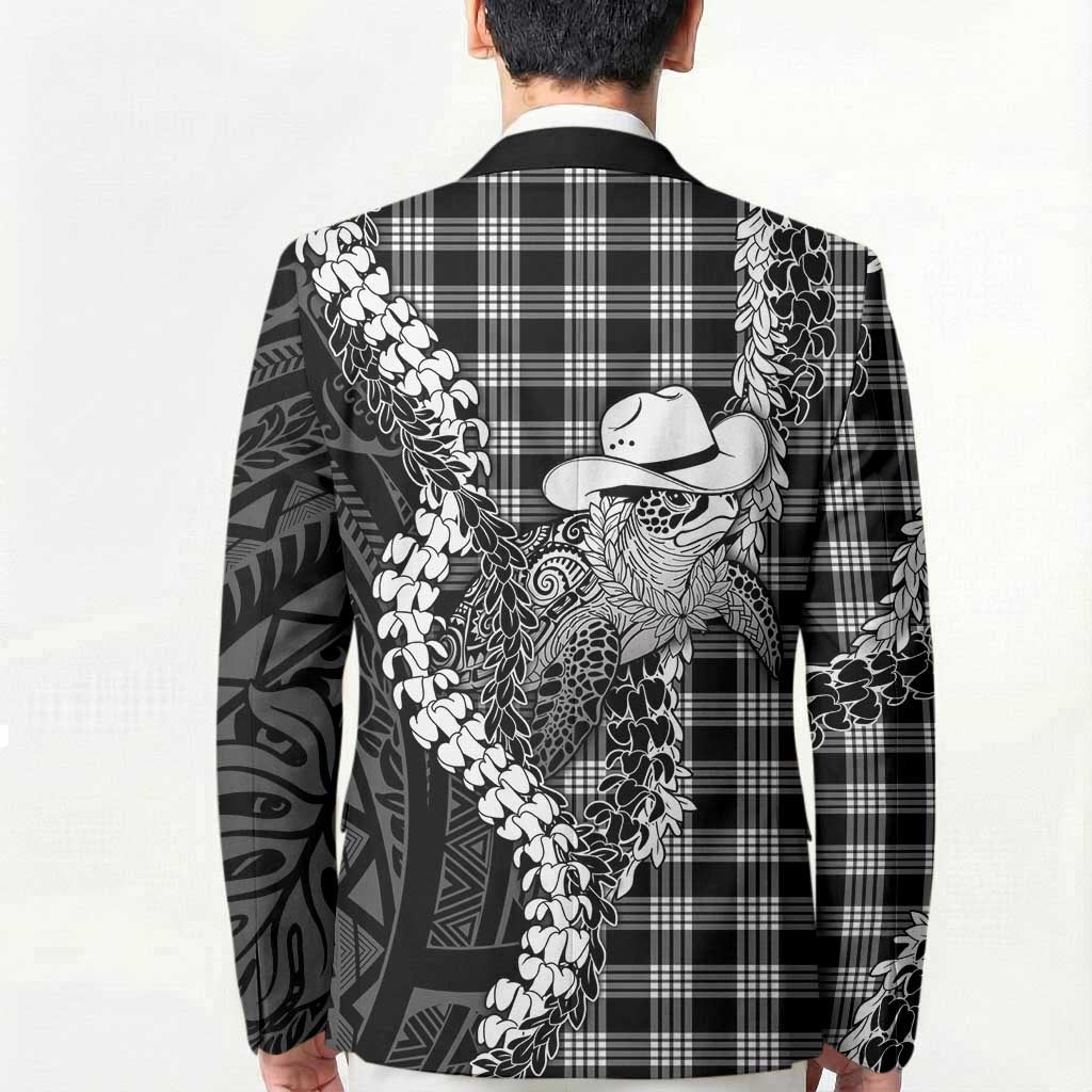 Black Hawaii Palaka Cowboy Turtle Blazer Hawaiian Paniolo Puakenikeni Maile Lei
