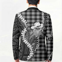 Black Hawaii Palaka Cowboy Turtle Blazer Hawaiian Paniolo Puakenikeni Maile Lei