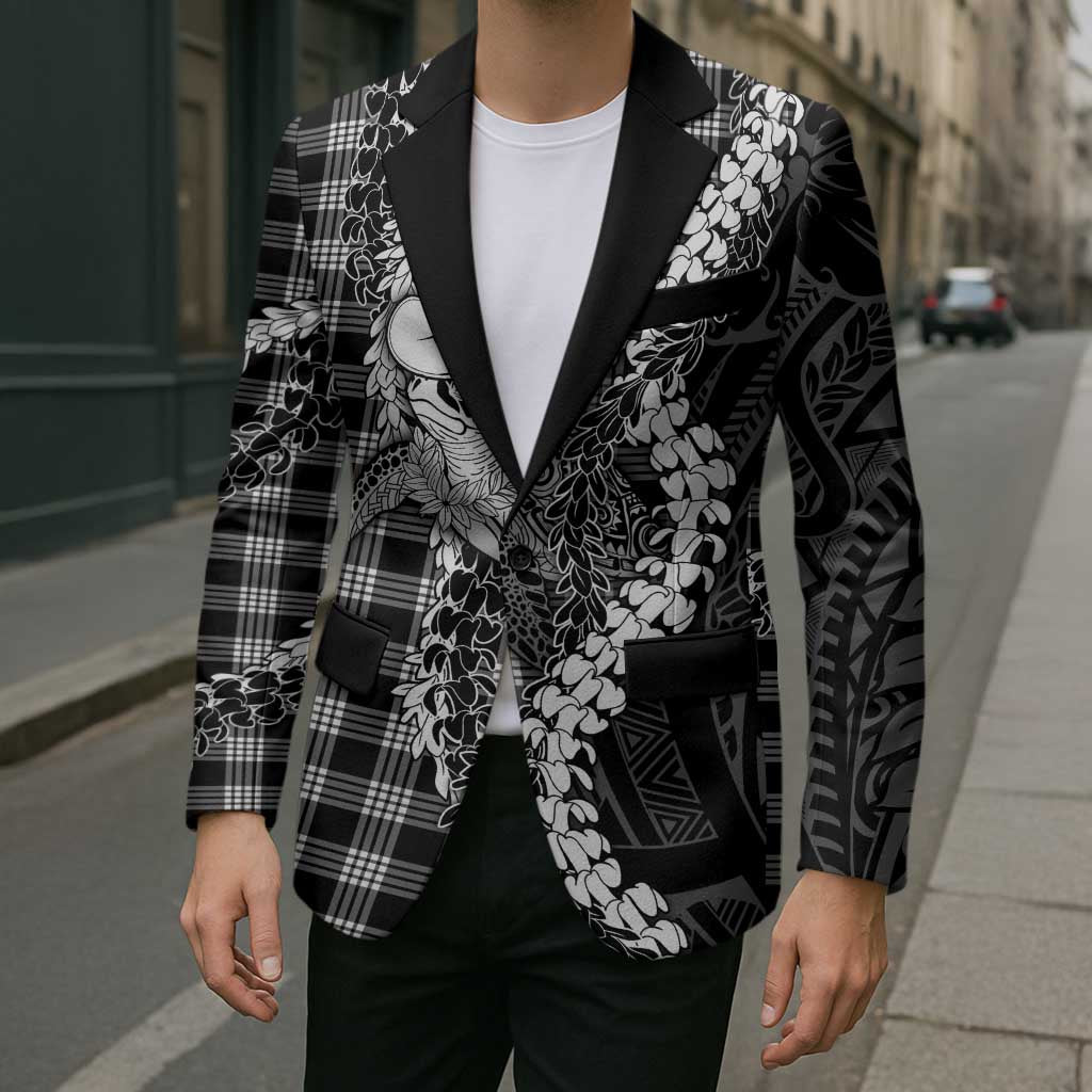 Black Hawaii Palaka Cowboy Turtle Blazer Hawaiian Paniolo Puakenikeni Maile Lei