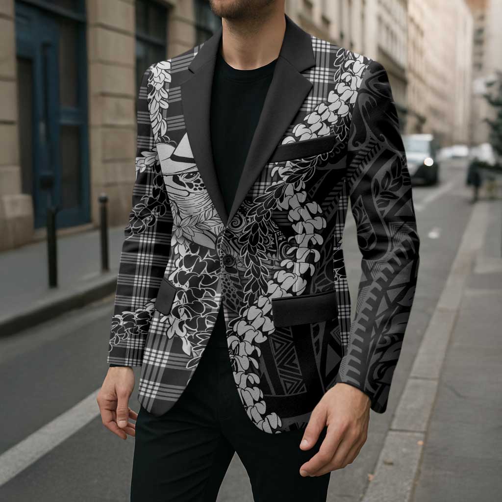 Black Hawaii Palaka Cowboy Turtle Blazer Hawaiian Paniolo Puakenikeni Maile Lei