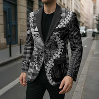 Black Hawaii Palaka Cowboy Turtle Blazer Hawaiian Paniolo Puakenikeni Maile Lei
