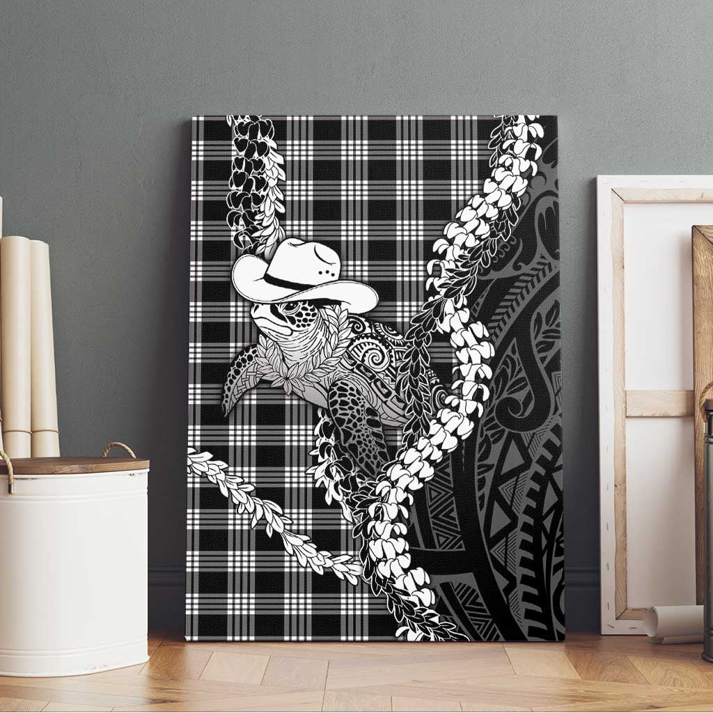 Black Hawaii Palaka Cowboy Turtle Canvas Wall Art Hawaiian Paniolo Puakenikeni Maile Lei
