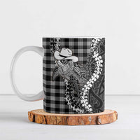 Black Hawaii Palaka Cowboy Turtle Ceramic Mug Hawaiian Paniolo Puakenikeni Maile Lei DT05 Black - Polynesian Pride