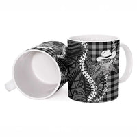 Black Hawaii Palaka Cowboy Turtle Ceramic Mug Hawaiian Paniolo Puakenikeni Maile Lei DT05 - Polynesian Pride