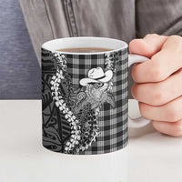 Black Hawaii Palaka Cowboy Turtle Ceramic Mug Hawaiian Paniolo Puakenikeni Maile Lei DT05 - Polynesian Pride