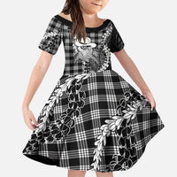 Black Hawaii Palaka Cowboy Turtle Family Matching Summer Maxi Dress and Hawaiian Shirt Hawaiian Paniolo Puakenikeni Maile Lei