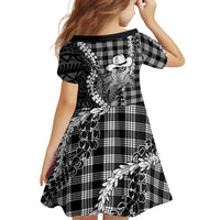 Black Hawaii Palaka Cowboy Turtle Family Matching Summer Maxi Dress and Hawaiian Shirt Hawaiian Paniolo Puakenikeni Maile Lei
