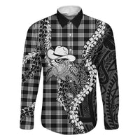 Black Hawaii Palaka Cowboy Turtle Family Matching Summer Maxi Dress and Hawaiian Shirt Hawaiian Paniolo Puakenikeni Maile Lei