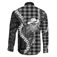 Black Hawaii Palaka Cowboy Turtle Family Matching Summer Maxi Dress and Hawaiian Shirt Hawaiian Paniolo Puakenikeni Maile Lei