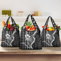 Black Hawaii Palaka Cowboy Turtle Grocery Bag Hawaiian Paniolo Puakenikeni Maile Lei DT05 3-pack One Size Black - Polynesian Pride