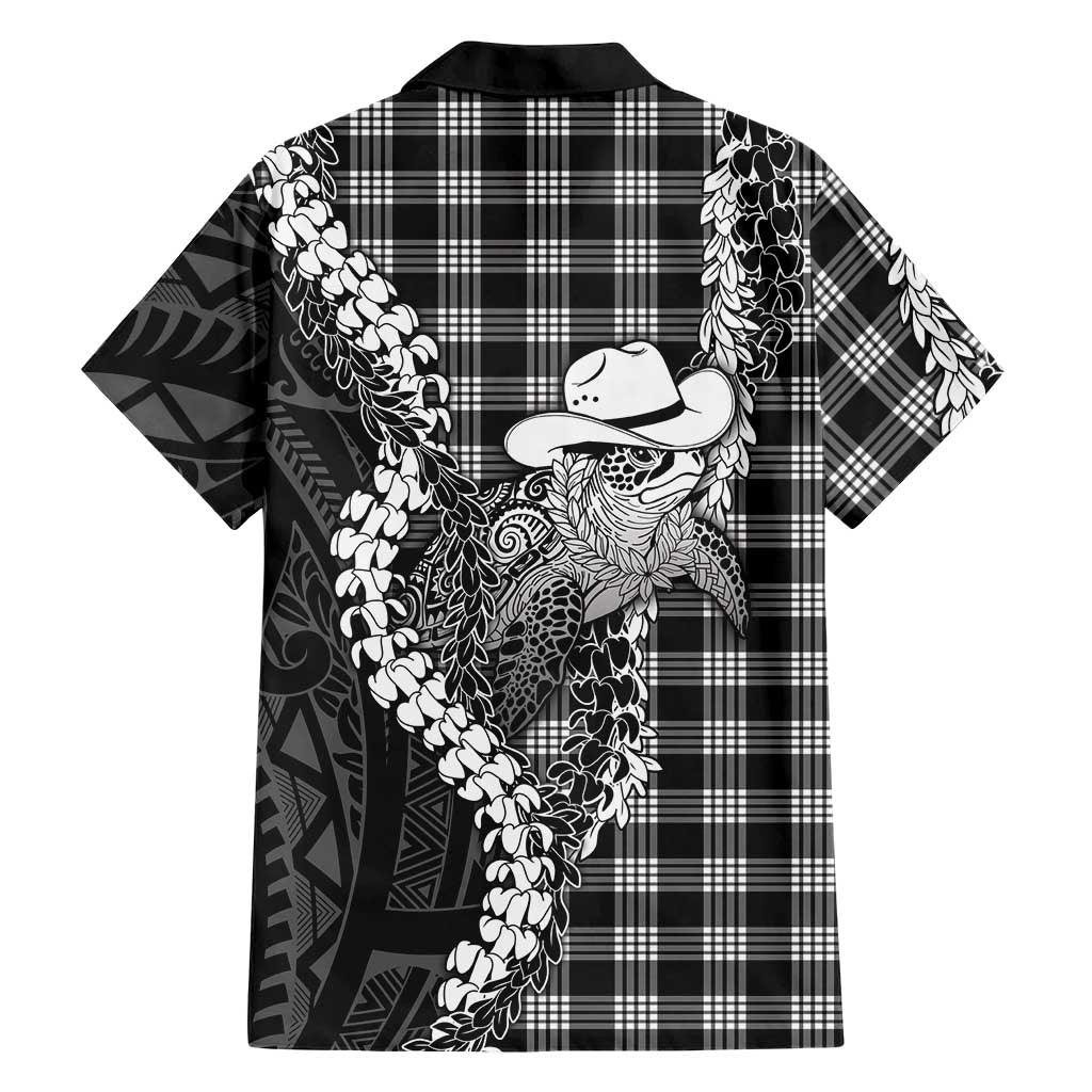 Black Hawaii Palaka Cowboy Turtle Hawaiian Shirt Hawaiian Paniolo Puakenikeni Maile Lei