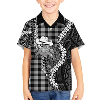 Black Hawaii Palaka Cowboy Turtle Hawaiian Shirt Hawaiian Paniolo Puakenikeni Maile Lei