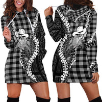 Black Hawaii Palaka Cowboy Turtle Hoodie Dress Hawaiian Paniolo Puakenikeni Maile Lei