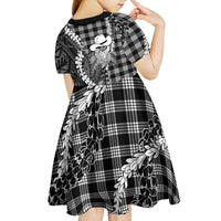 Black Hawaii Palaka Cowboy Turtle Kid Short Sleeve Dress Hawaiian Paniolo Puakenikeni Maile Lei