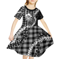 Black Hawaii Palaka Cowboy Turtle Kid Short Sleeve Dress Hawaiian Paniolo Puakenikeni Maile Lei