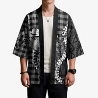 Black Hawaii Palaka Cowboy Turtle Kimono Hawaiian Paniolo Puakenikeni Maile Lei DT05 - Polynesian Pride