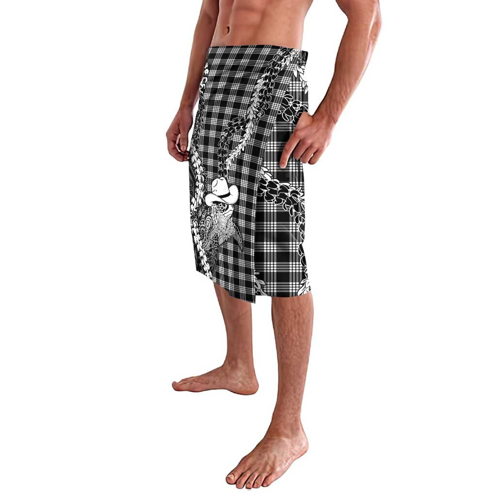 Black Hawaii Palaka Cowboy Turtle Lavalava Hawaiian Paniolo Puakenikeni Maile Lei DT05 - Polynesian Pride