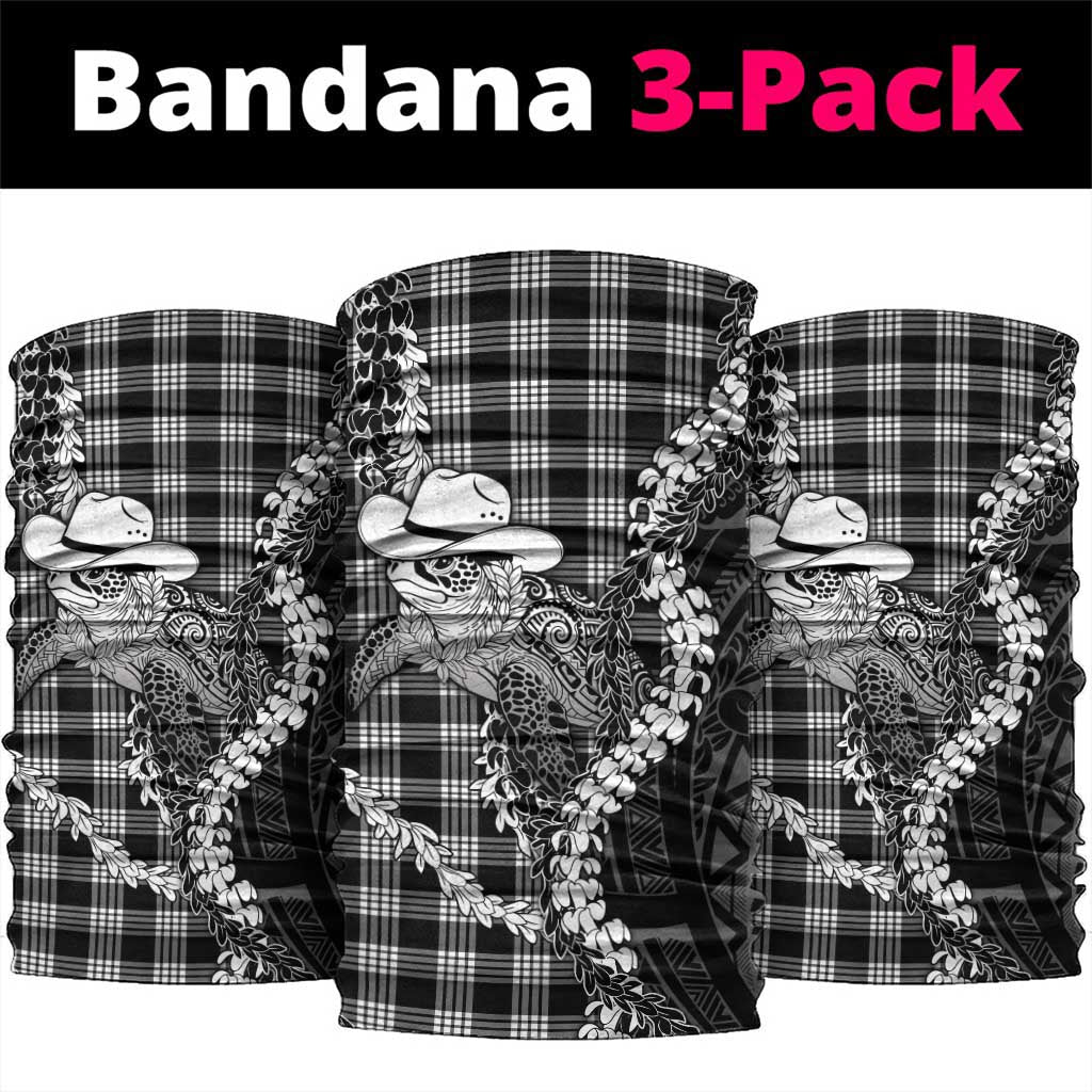 Black Hawaii Palaka Cowboy Turtle Neck Gaiter Hawaiian Paniolo Puakenikeni Maile Lei DT05 package One Size: 25*50cm Black - Polynesian Pride