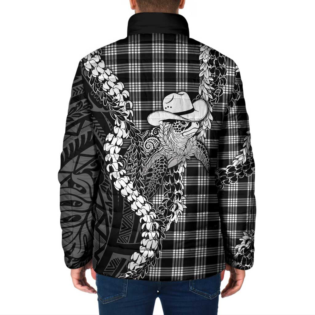 Black Hawaii Palaka Cowboy Turtle Padded Jacket Hawaiian Paniolo Puakenikeni Maile Lei DT05 - Polynesian Pride
