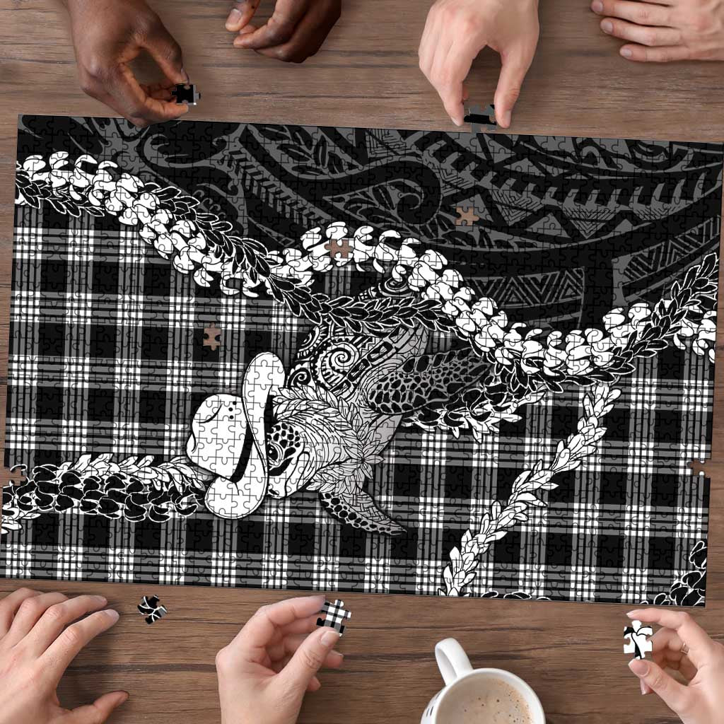 Black Hawaii Palaka Cowboy Turtle Puzzle Hawaiian Paniolo Puakenikeni Maile Lei DT05 - Polynesian Pride