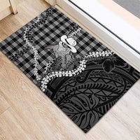 Black Hawaii Palaka Cowboy Turtle Rubber Doormat Hawaiian Paniolo Puakenikeni Maile Lei DT05 - Polynesian Pride