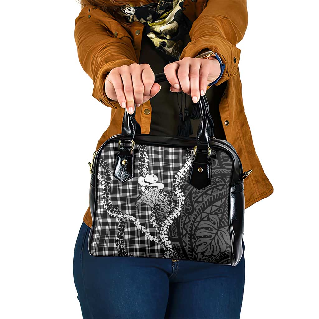 Black Hawaii Palaka Cowboy Turtle Shoulder Handbag Hawaiian Paniolo Puakenikeni Maile Lei