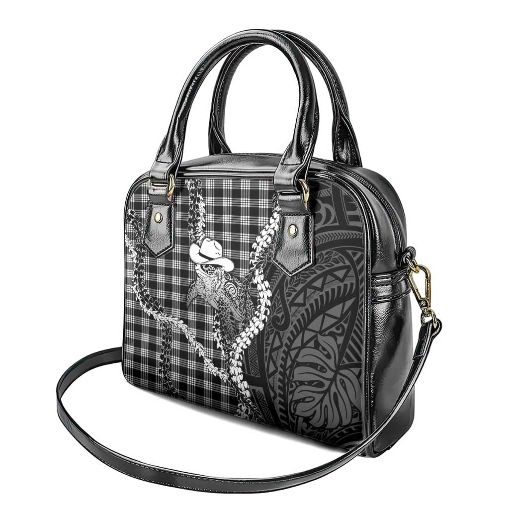 Black Hawaii Palaka Cowboy Turtle Shoulder Handbag Hawaiian Paniolo Puakenikeni Maile Lei