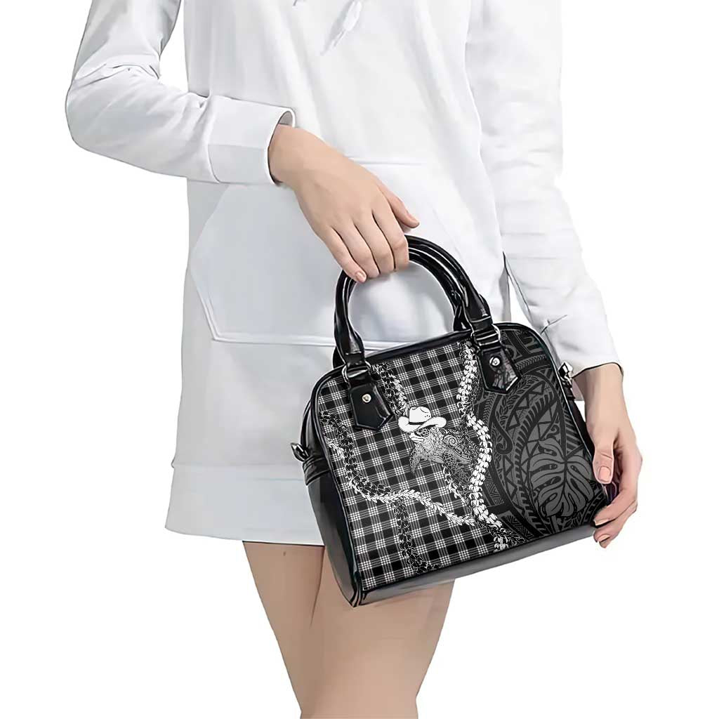 Black Hawaii Palaka Cowboy Turtle Shoulder Handbag Hawaiian Paniolo Puakenikeni Maile Lei