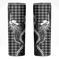 Black Hawaii Palaka Cowboy Turtle Skinny Tumbler Hawaiian Paniolo Puakenikeni Maile Lei