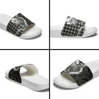 Black Hawaii Palaka Cowboy Turtle Slide Sandals Hawaiian Paniolo Puakenikeni Maile Lei DT05 - Polynesian Pride