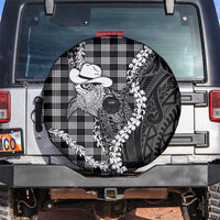 Black Hawaii Palaka Cowboy Turtle Spare Tire Cover Hawaiian Paniolo Puakenikeni Maile Lei