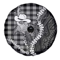 Black Hawaii Palaka Cowboy Turtle Spare Tire Cover Hawaiian Paniolo Puakenikeni Maile Lei