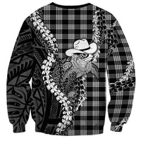 Black Hawaii Palaka Cowboy Turtle Sweatshirt Hawaiian Paniolo Puakenikeni Maile Lei