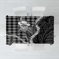 Black Hawaii Palaka Cowboy Turtle Tablecloth Hawaiian Paniolo Puakenikeni Maile Lei DT05 Black - Polynesian Pride