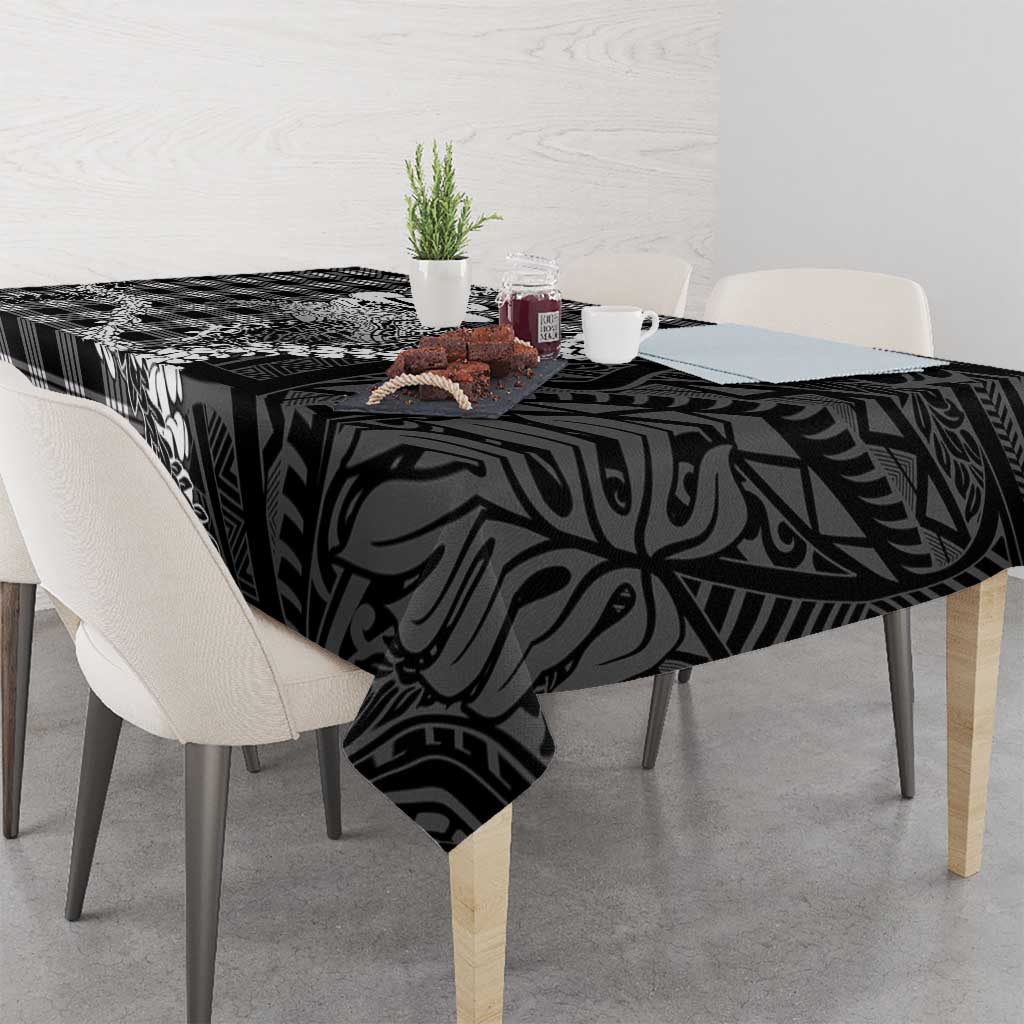 Black Hawaii Palaka Cowboy Turtle Tablecloth Hawaiian Paniolo Puakenikeni Maile Lei DT05 - Polynesian Pride
