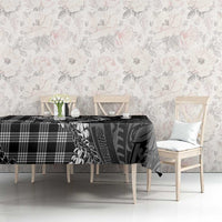 Black Hawaii Palaka Cowboy Turtle Tablecloth Hawaiian Paniolo Puakenikeni Maile Lei DT05 - Polynesian Pride