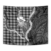Black Hawaii Palaka Cowboy Turtle Tapestry Hawaiian Paniolo Puakenikeni Maile Lei DT05 - Polynesian Pride