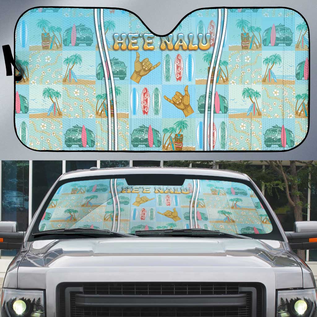 Hawaii Surfing Auto Sun Shade He'e Nalu DT05 Blue - Polynesian Pride