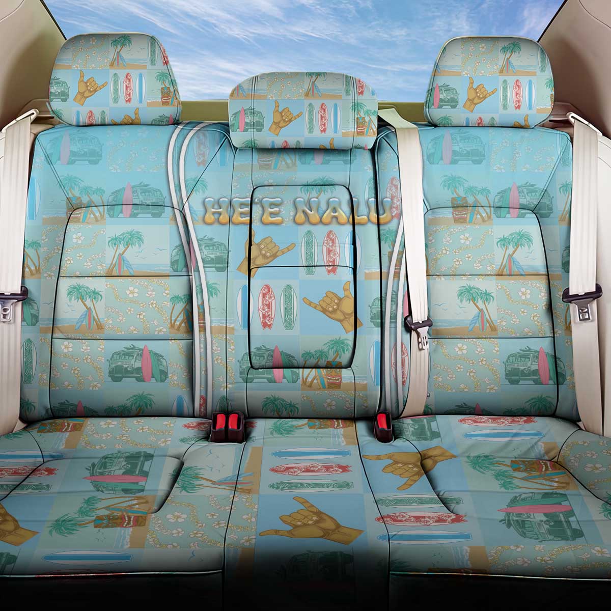 Hawaii Surfing Back Car Seat Cover He'e Nalu