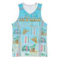 Custom Hawaii Surfing Basketball Jersey He'e Nalu DT05 Unisex Blue - Polynesian Pride