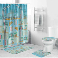 Hawaii Surfing Bathroom Set He'e Nalu DT05 Bathroom Set (4 pcs) Blue - Polynesian Pride