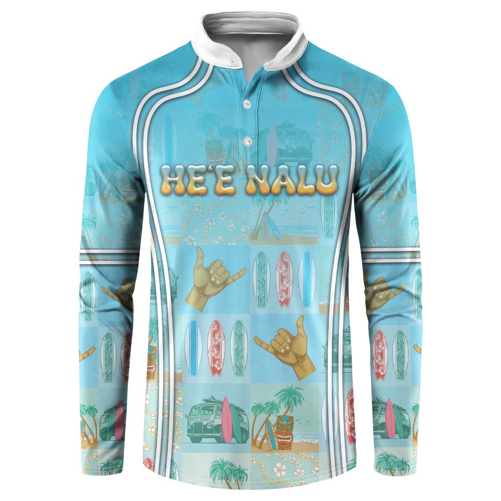 Custom Hawaii Surfing Button Sweatshirt He'e Nalu