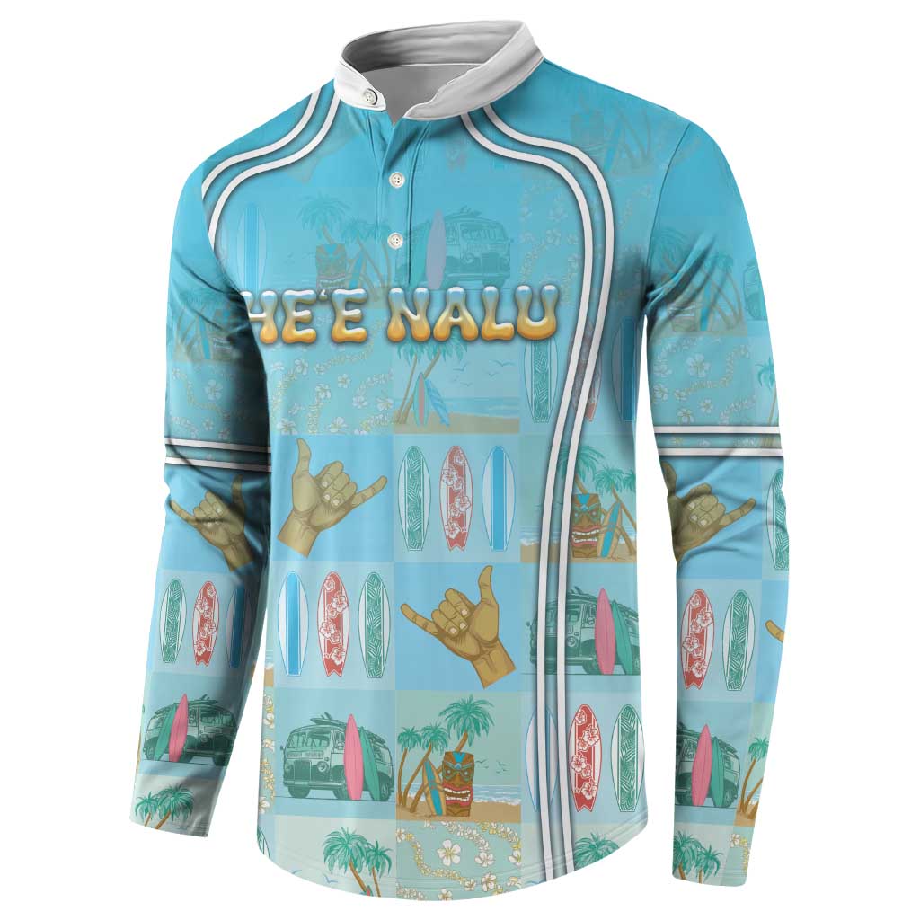 Custom Hawaii Surfing Button Sweatshirt He'e Nalu
