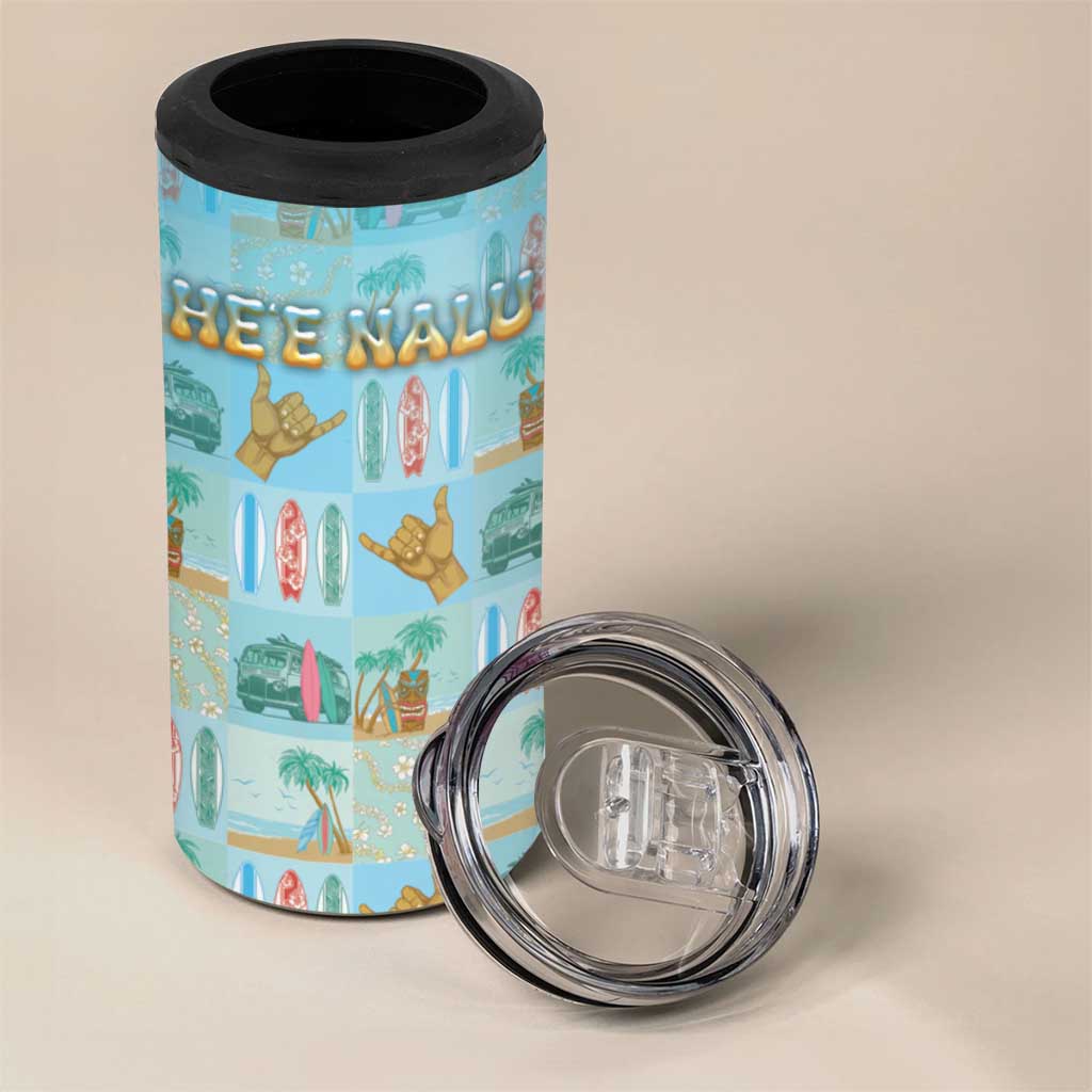 Custom Hawaii Surfing 4 in 1 Can Cooler Tumbler He'e Nalu DT05 - Polynesian Pride