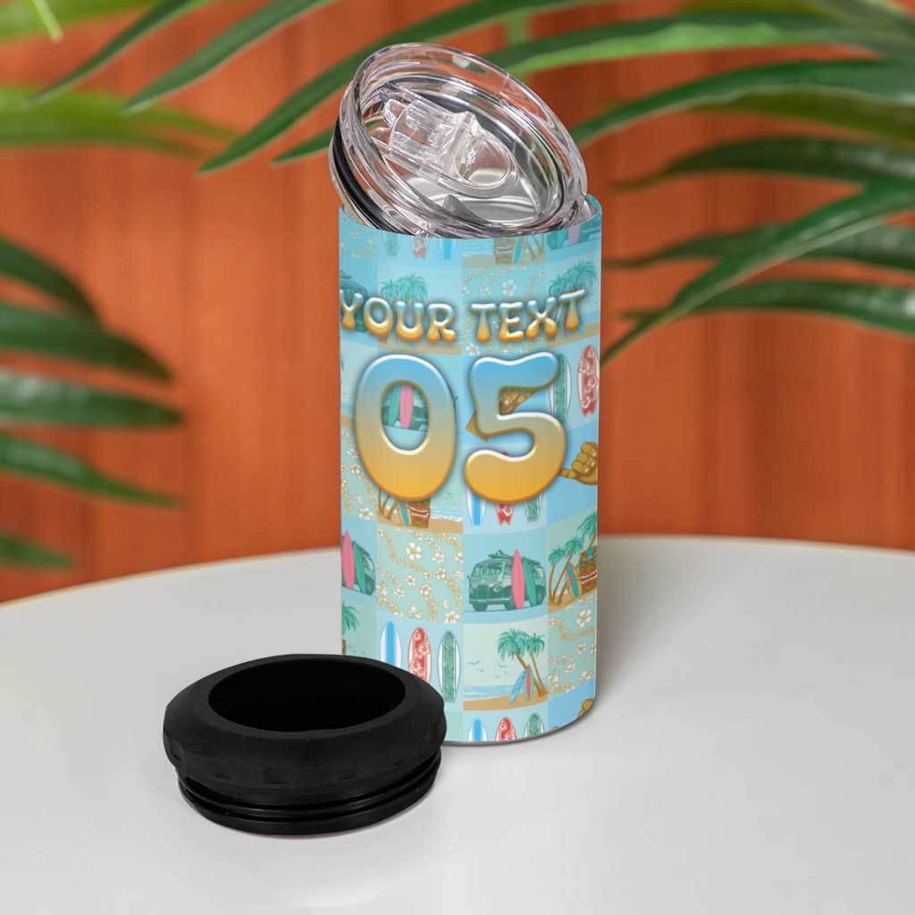 Custom Hawaii Surfing 4 in 1 Can Cooler Tumbler He'e Nalu DT05 - Polynesian Pride