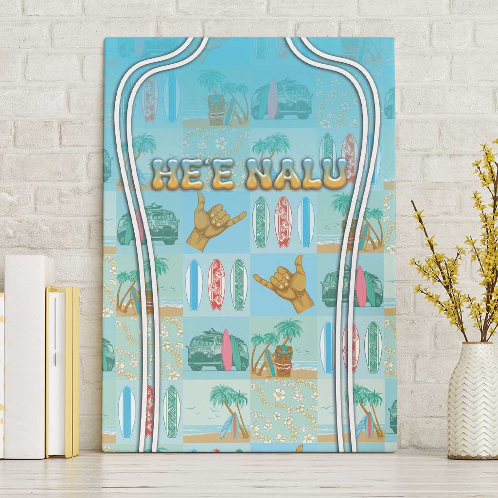 Hawaii Surfing Canvas Wall Art He'e Nalu DT05 Without Frame Blue - Polynesian Pride