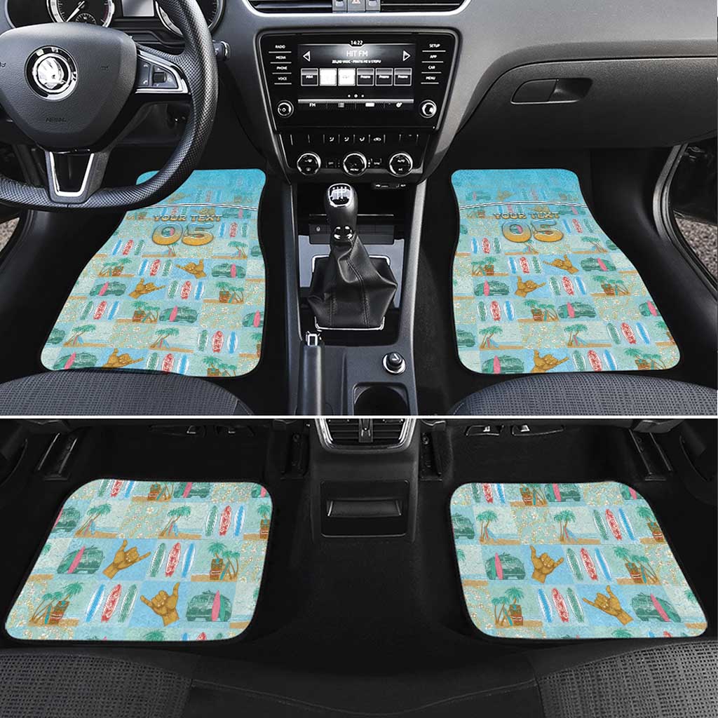 Custom Hawaii Surfing Car Mats He'e Nalu DT05 Set 4pcs Blue - Polynesian Pride